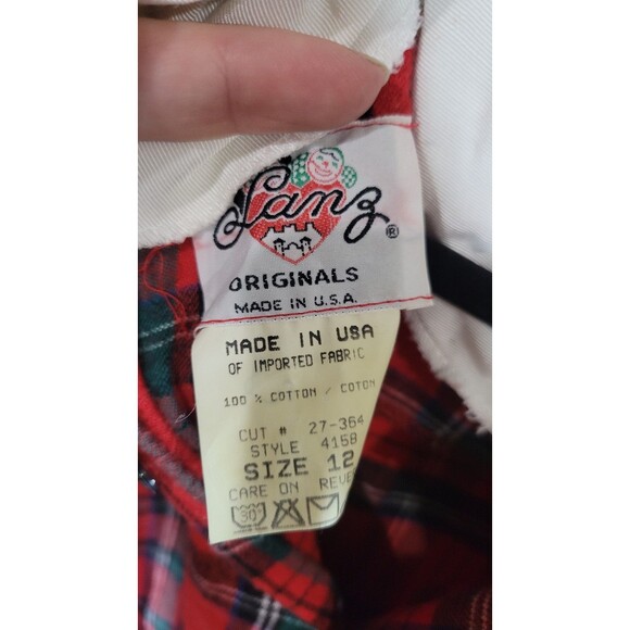 Vintage Lanz Originals Red Plaid Dress Size 12 – Made in USA - Picture 8 of 8